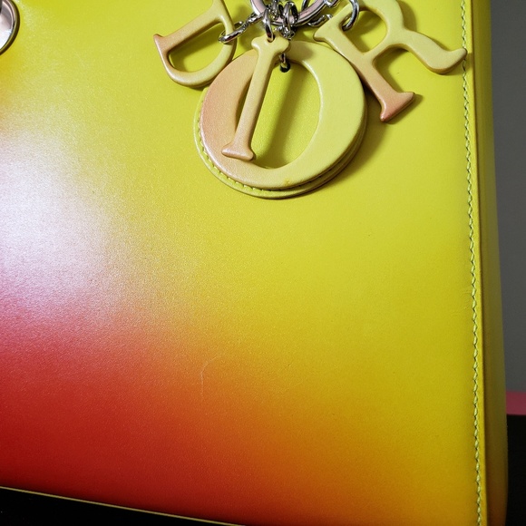 $6500 Lady Dior medium Cruise 2014 ombre yellow b - Picture 4 of 8